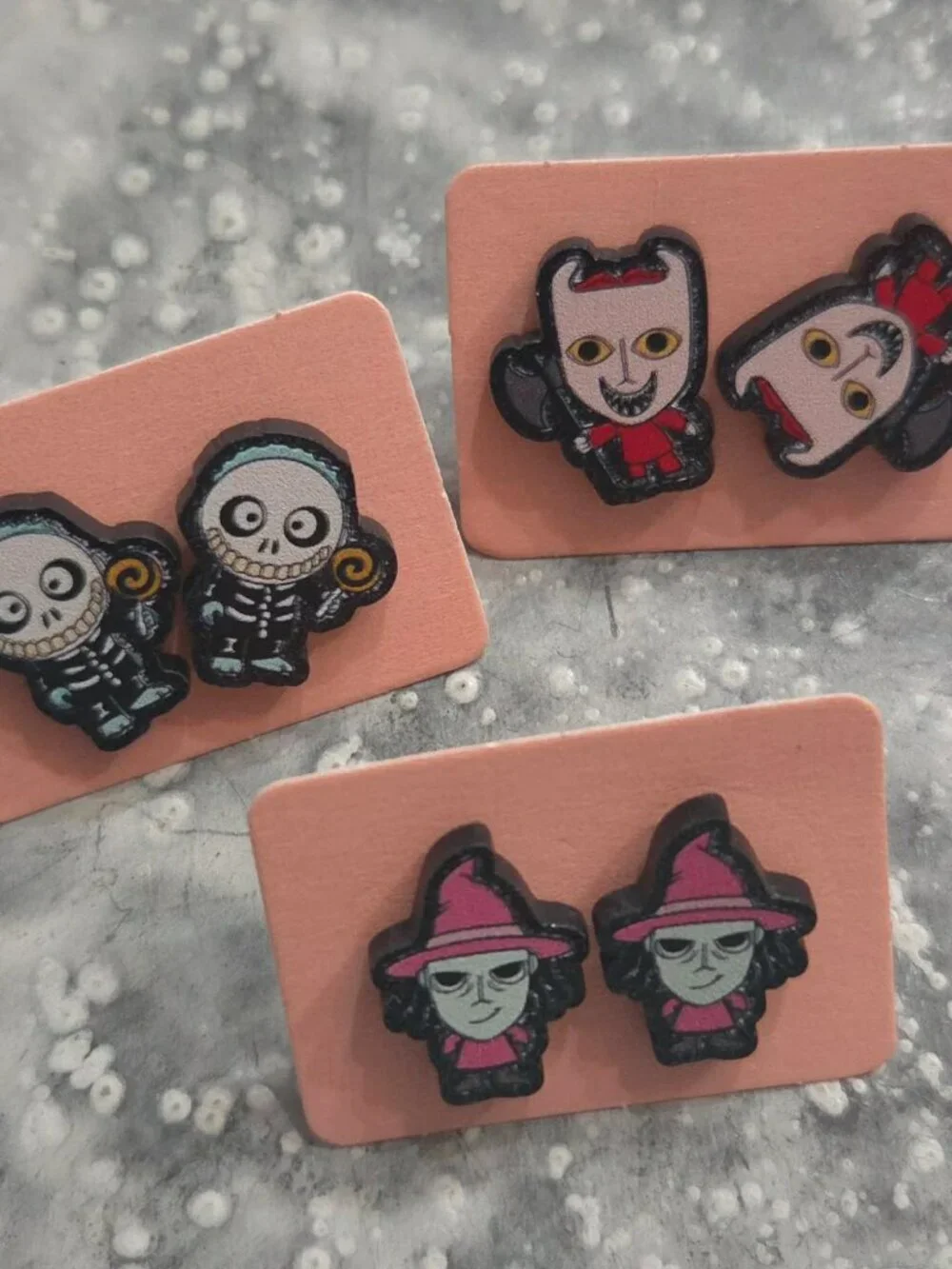 Halloween Nightmare Before Character Earrings Set